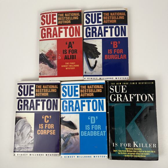 Sue Grafton Paperback Books Alphabet Mystery Kinsey Millhone A-D K Lot of 5 - Picture 1 of 11
